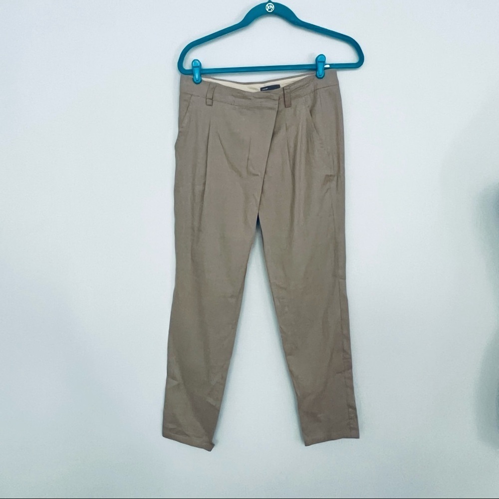 Vince Linen Khaki Straight Leg Professional Pants Size 4